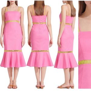 STAUD Lychee Ladder Stitch Midi Dress!